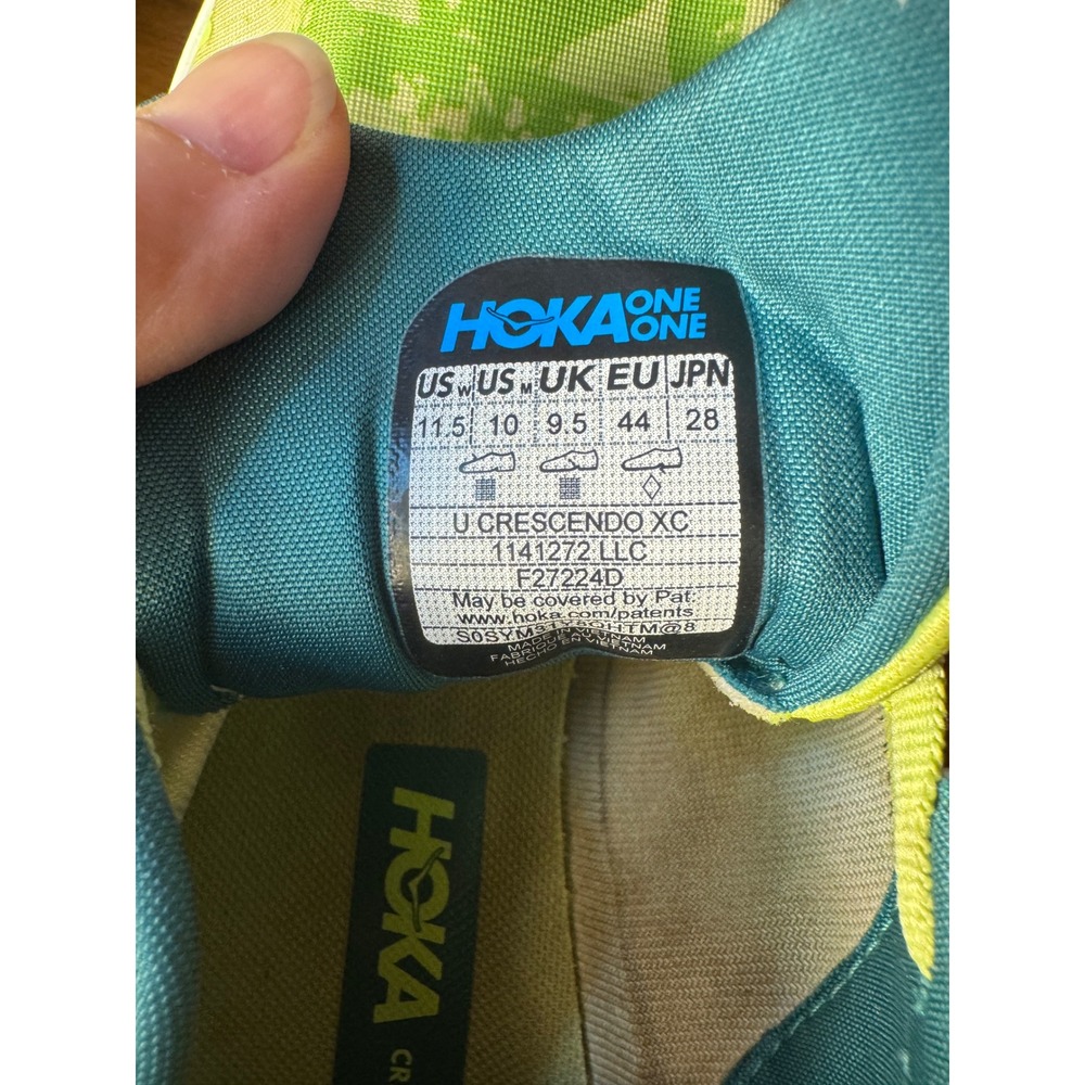 Hoka Crescendo XC Running Spikes Mens 10 Womens 11.5 Green Teal 1141272 LLC - Picture 8 of 9